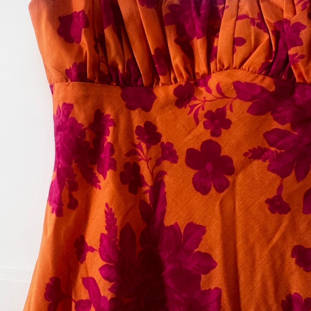 Hello Molly Floral Patterned Pink and Orange Dress - Picture 2 of 6